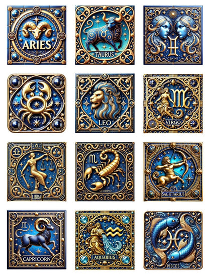 Zodiac Collection - Square 50mm x 50mm