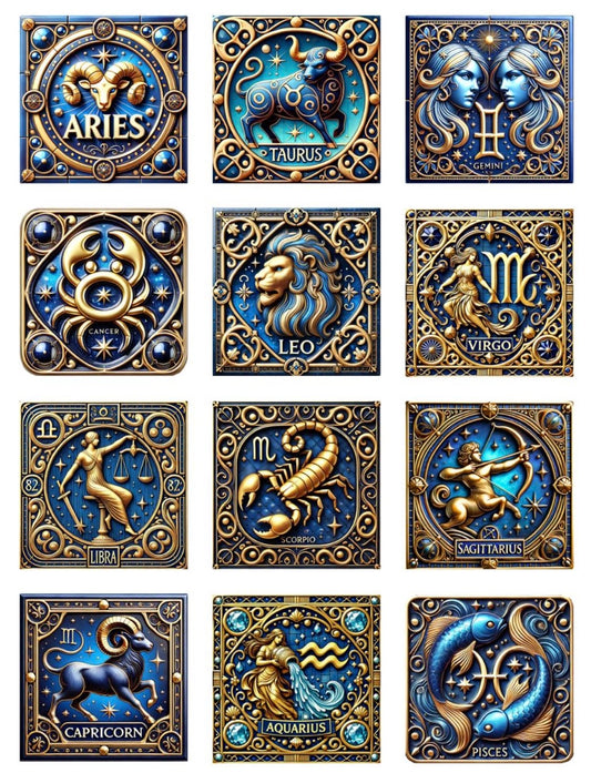 Zodiac Collection - Square 50mm x 50mm